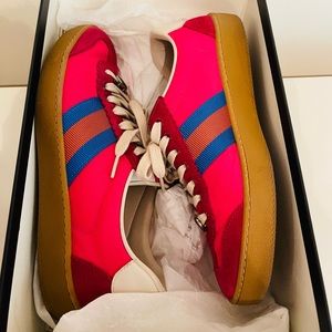 Pink Nylon Gucci Sneakers Sz 38